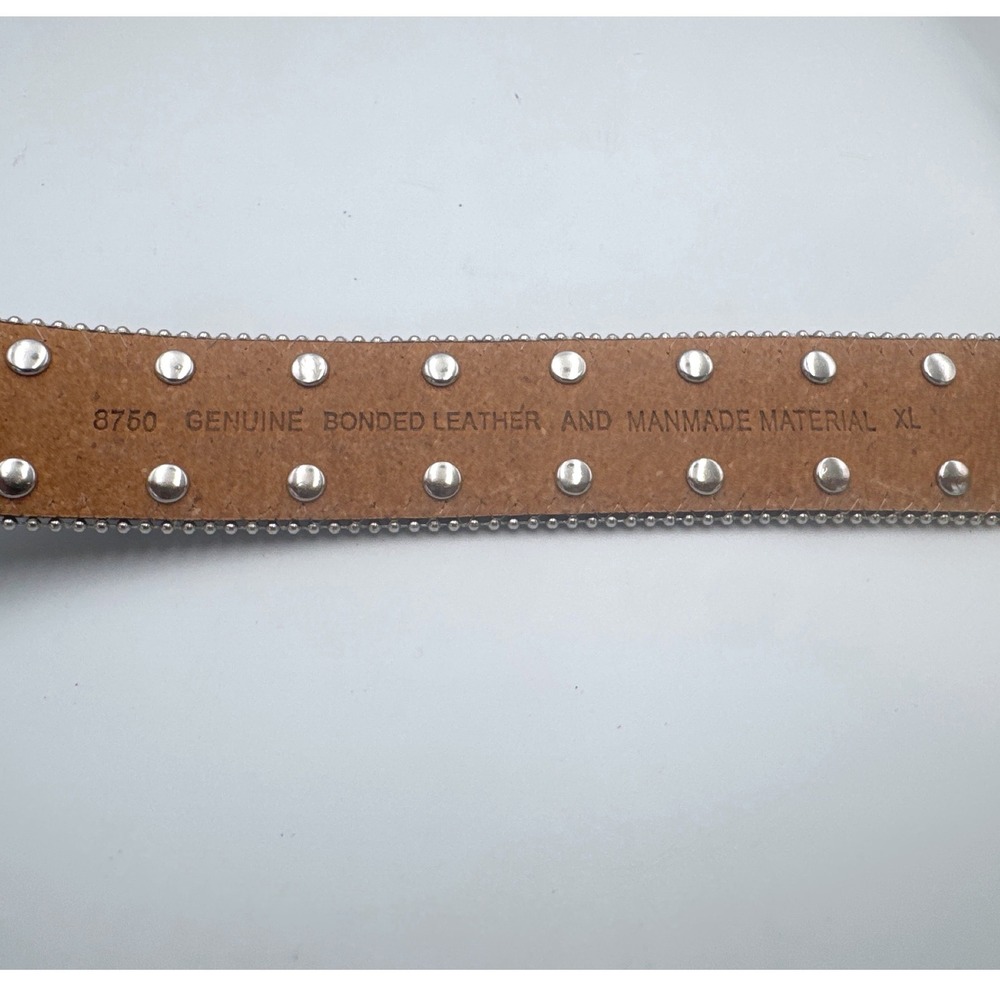 Western Belt Womens XL Brown Leather Croc Rhinestone Medallion Cowgirl Rodeo - Picture 6 of 10